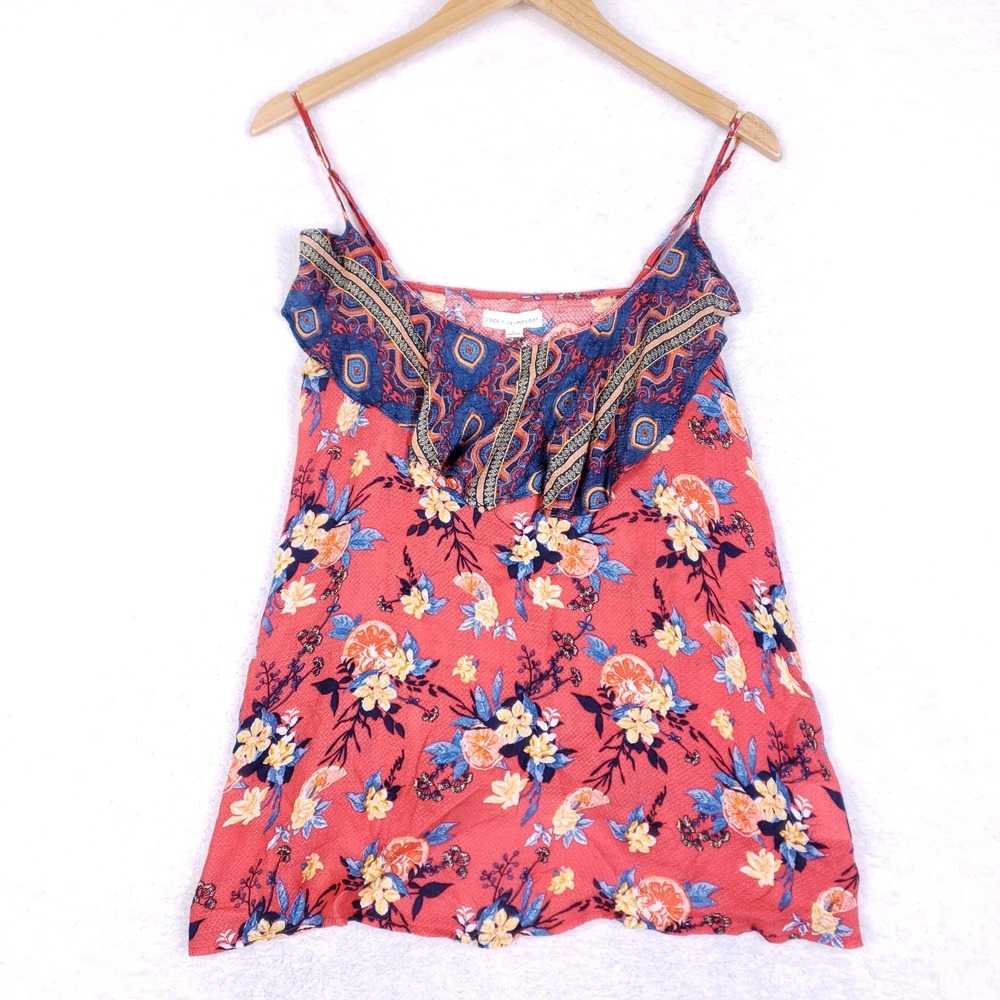 Coco Jaimeson Floral Cami Tank Top Spaghetti Strap Large Boho Summer‎